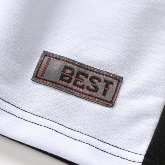 Black Casual Men's Color Block Shorts - Picture 6 of 6